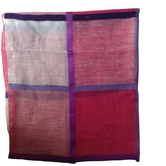 New - Linen Pink, Purple, White Linen Stroll-Scarf - Picture 2 of 3